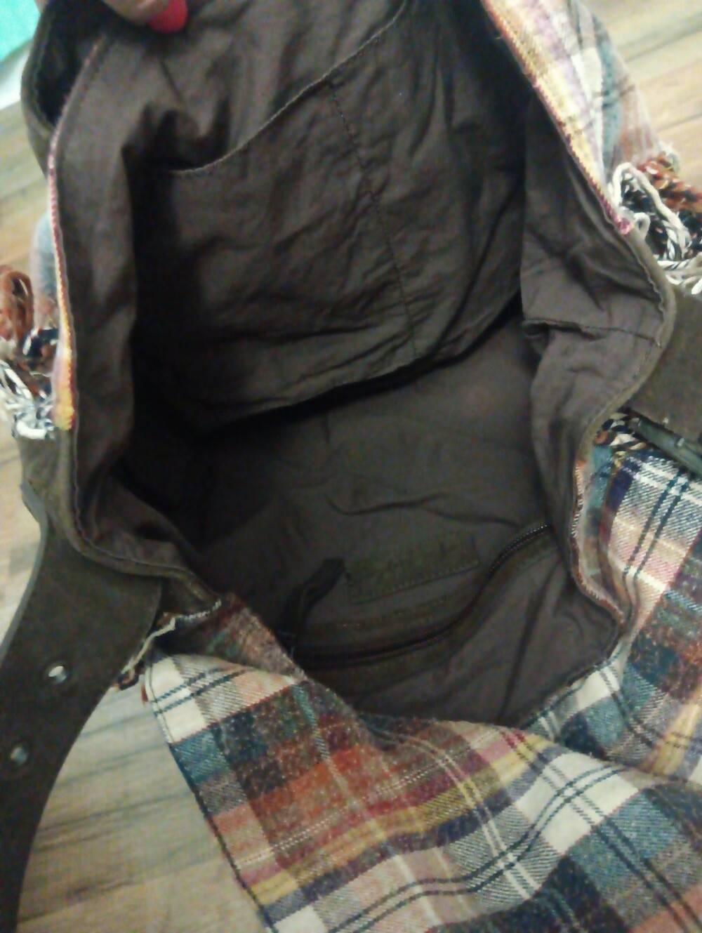 Free People Plaid Polar Fringe Messanger Bag - Picture 5 of 6